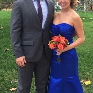 Bill Levkoff Strapless Satin Bridesmaids Dress